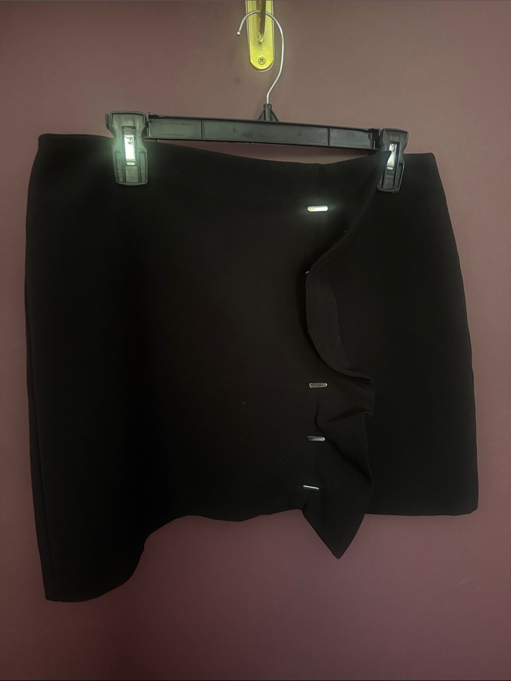 Zara Basic Black Ruffle Detail Mini Skirt